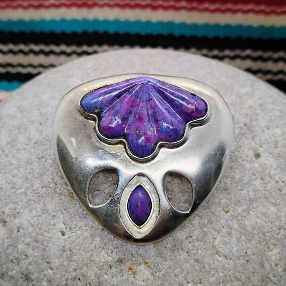 Jay King DTR Sterling Silver Purple Mojave Turquoise Statement Pendant - Picture 2 of 9